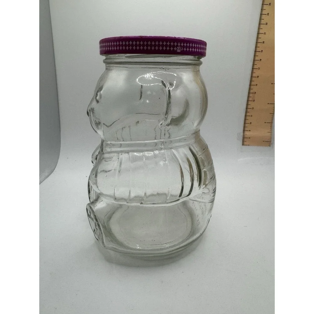 Vintage Kraft Grape Jelly Bear Jar With Original Metal Lid  No Cracks / Chips